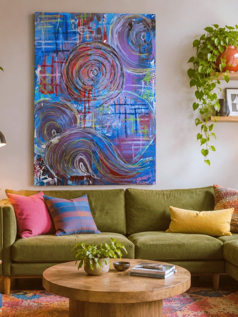 HANDCRAFTED Abstract Painting HANDMADE Artwork HANDPAINTED Wall Art Decor